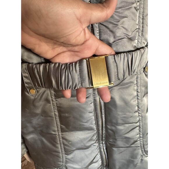 1 Madison Taupe Gray  W Gold down jacket coat with belt Woman’s  XL - Picture 15 of 16